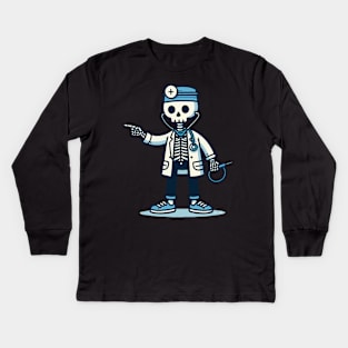 chiropractor skeleton Kids Long Sleeve T-Shirt